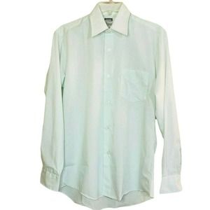 Vintage Button Down Shirt Light Green Long Sleeve Shirt NOS Lightweight